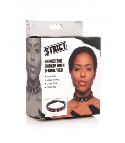 RED STONES CHOKER NECKLACE WITH RING - Imagen 3