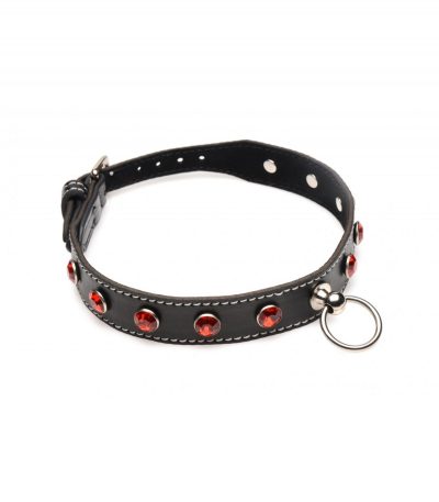 RED STONES CHOKER NECKLACE WITH RING - Imagen 5