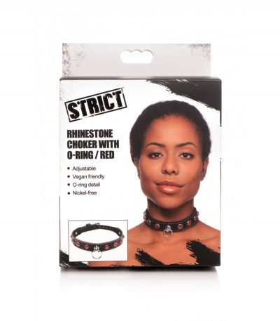 RED STONES CHOKER NECKLACE WITH RING - Imagen 8