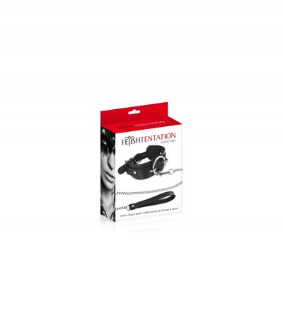 ADJUSTABLE BLACK COLLAR WITH RING AND STRAP - Imagen 2