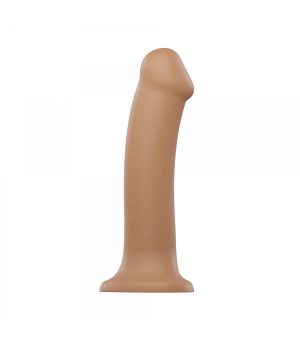 DILDO WITH SUCTION CUP SUITABLE HARNESS DUAL DENSITY FLEXIBLE CARAMEL XL