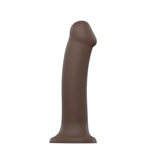 DILDO WITH SUCTION CUP SUITABLE HARNESS DUAL DENSITY FLEXIBLE CHOCOLATE XL