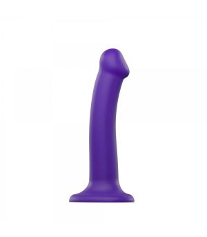 DILDO WITH SUCTION CUP SUITABLE HARNESS DUAL DENSITY FLEXIBLE VIOLET M