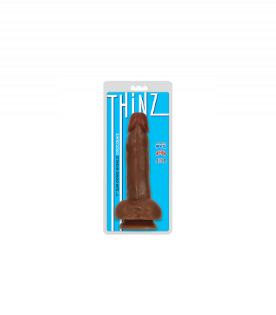 FINE DILDO WITH TESTICLES THINZ CHOCOLATE 17'80 CM - Imagen 2