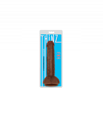 FINE DILDO WITH TESTICLES THINZ CHOCOLATE 20'30 CM - Imagen 2