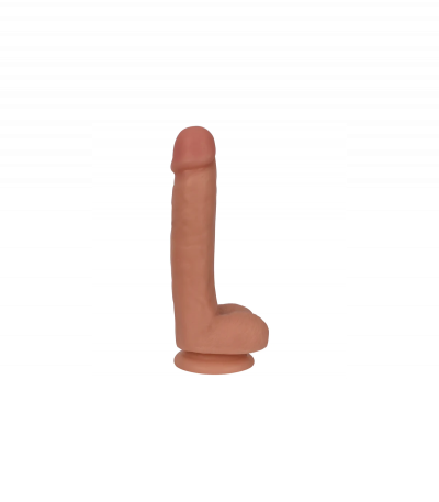 FINE DILDO WITH THINZ FLESH TESTICLES 17'80 CM