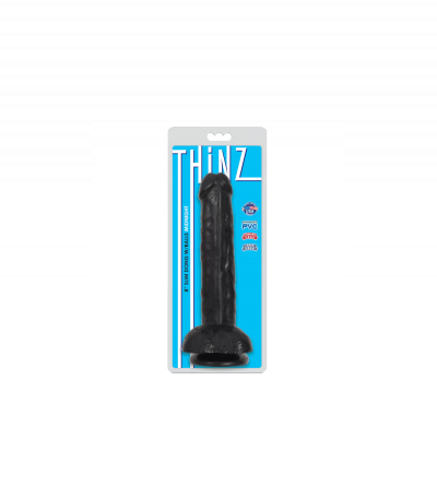 THIN DILDO WITH THINZ TESTICLES BLACK 20'30 CM - Imagen 2
