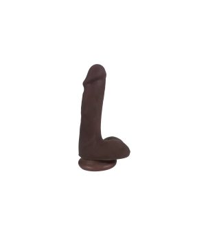 THIN CHOCOLATE DILDO WITH TESTICLES EASY RIDERS 15'25 CM