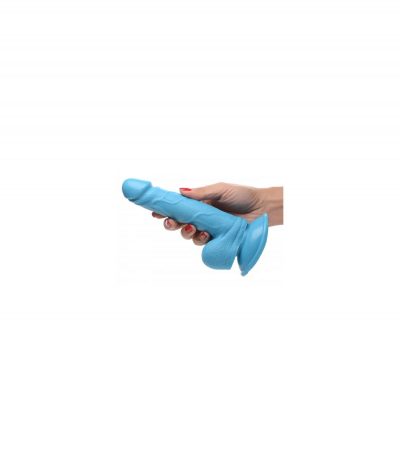 REALISTIC DILDO W/ TESTICLES 16'5 CM BLUE - Imagen 2