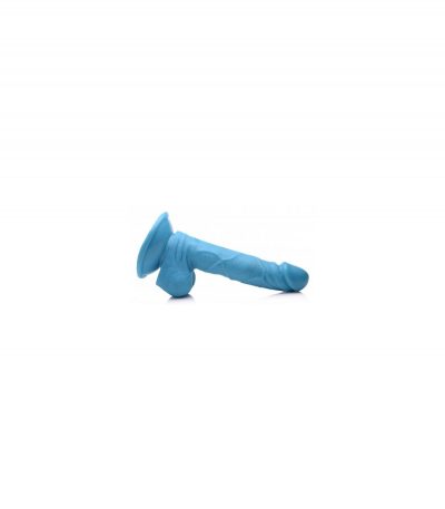 REALISTIC DILDO W/ TESTICLES 16'5 CM BLUE - Imagen 4