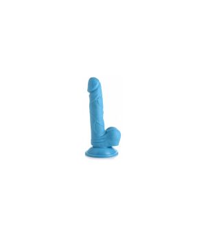 REALISTIC DILDO W/ TESTICLES 16'5 CM BLUE