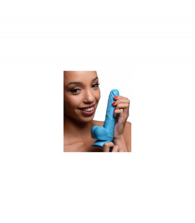 REALISTIC DILDO W/ TESTICLES 16'5 CM BLUE - Imagen 8