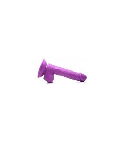 REALISTIC DILDO W/ TESTICLES 16'5 CM PURPLE - Imagen 3