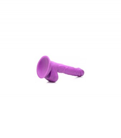 REALISTIC DILDO W/ TESTICLES 16'5 CM PURPLE - Imagen 4