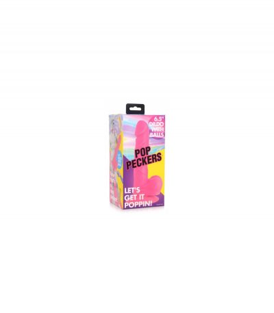REALISTIC DILDO W/ TESTICLES 16'5 CM PINK - Imagen 4