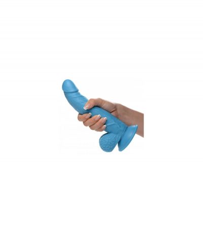 REALISTIC DILDO W/ TESTICLES 19 CM BLUE - Imagen 2