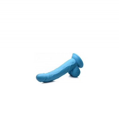 REALISTIC DILDO W/ TESTICLES 19 CM BLUE - Imagen 3