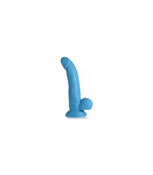 REALISTIC DILDO W/ TESTICLES 19 CM BLUE