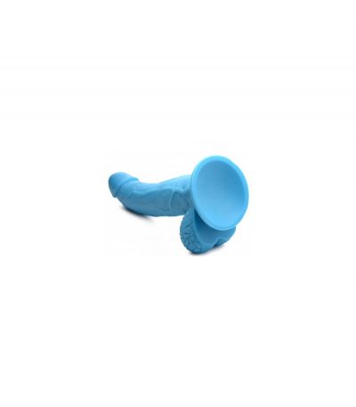 REALISTIC DILDO W/ TESTICLES 19 CM BLUE - Imagen 5