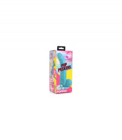 REALISTIC DILDO W/ TESTICLES 19 CM BLUE - Imagen 6