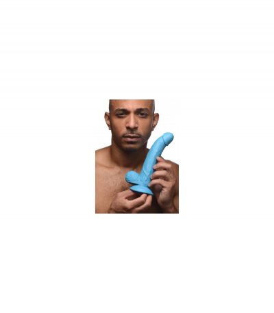 REALISTIC DILDO W/ TESTICLES 19 CM BLUE - Imagen 8