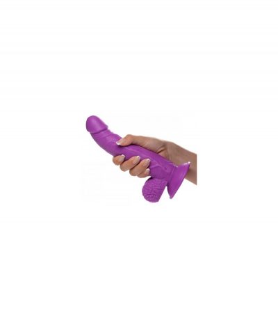 REALISTIC DILDO W/ TESTICLES 19 CM PURPLE - Imagen 2