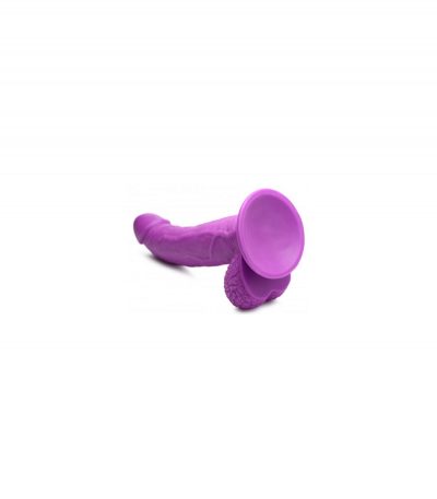 REALISTIC DILDO W/ TESTICLES 19 CM PURPLE - Imagen 5