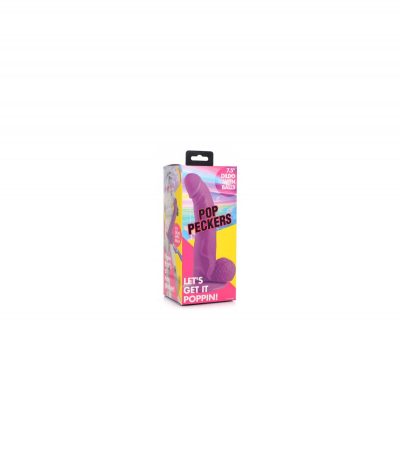 REALISTIC DILDO W/ TESTICLES 19 CM PURPLE - Imagen 6