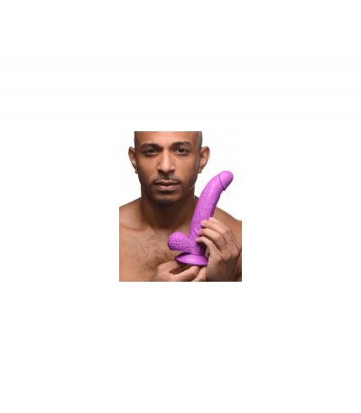 REALISTIC DILDO W/ TESTICLES 19 CM PURPLE - Imagen 7