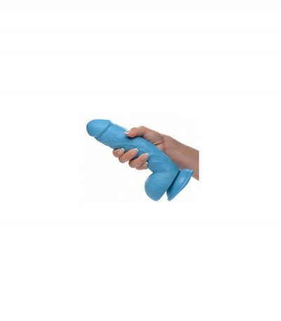 REALISTIC DILDO W/ TESTICLES 21 CM BLUE - Imagen 2