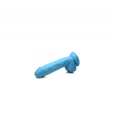 REALISTIC DILDO W/ TESTICLES 21 CM BLUE - Imagen 3