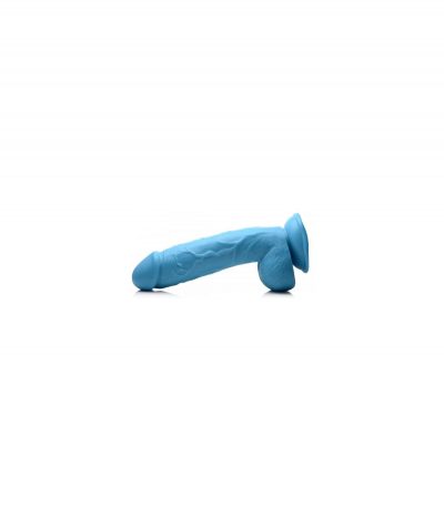 REALISTIC DILDO W/ TESTICLES 21 CM BLUE - Imagen 4