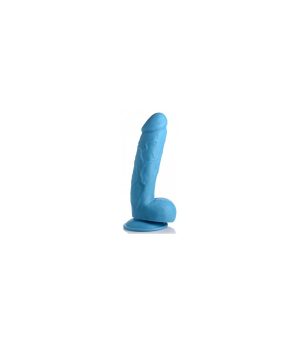 REALISTIC DILDO W/ TESTICLES 21 CM BLUE