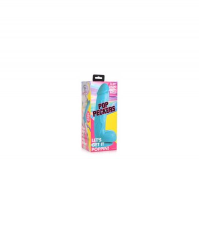 REALISTIC DILDO W/ TESTICLES 21 CM BLUE - Imagen 5