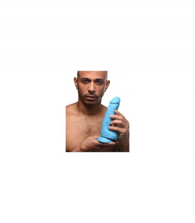 REALISTIC DILDO W/ TESTICLES 21 CM BLUE - Imagen 6