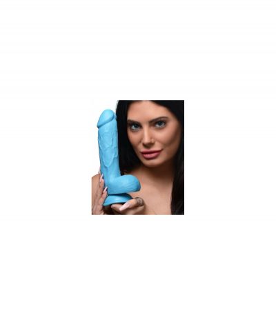 REALISTIC DILDO W/ TESTICLES 21 CM BLUE - Imagen 7