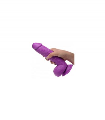 REALISTIC DILDO W/ TESTICLES 21 CM PURPLE - Imagen 2