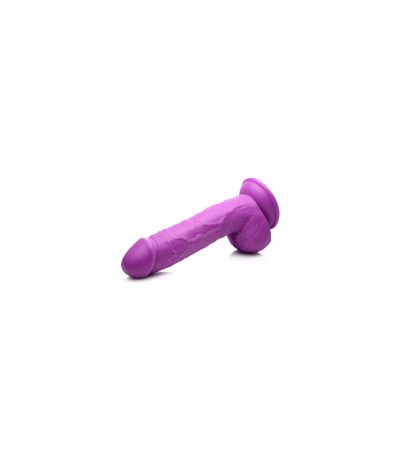 REALISTIC DILDO W/ TESTICLES 21 CM PURPLE - Imagen 3