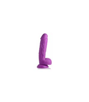 REALISTIC DILDO W/ TESTICLES 21 CM PURPLE