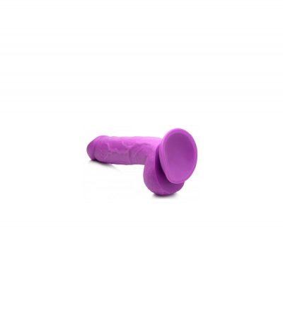 REALISTIC DILDO W/ TESTICLES 21 CM PURPLE - Imagen 5