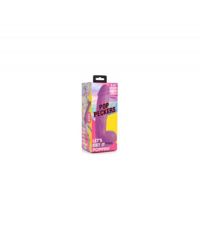 REALISTIC DILDO W/ TESTICLES 21 CM PURPLE - Imagen 6