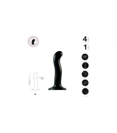 SILICONE DILDO POINT STIMULATOR P/G BLACK S - Imagen 5