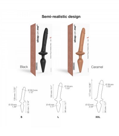 DILDO SWTICH PLUG-IN REALISTIC BLACK L - Imagen 2