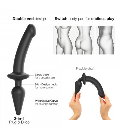 DILDO SWTICH PLUG-IN-SEMI-REALISTIC BLACK L - Imagen 2