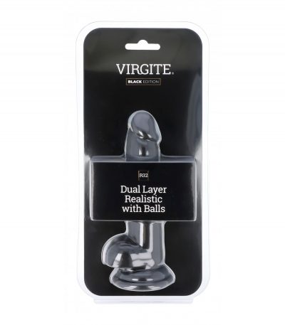 DUAL LAYER REALISTIC 17CM WITH BALLS R32 BLACK - Imagen 2