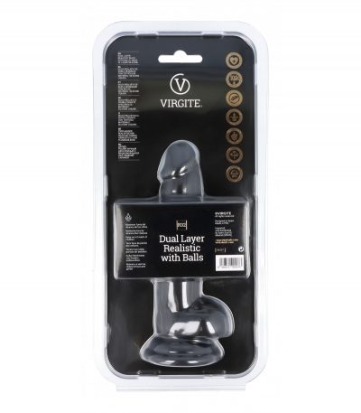 DUAL LAYER REALISTIC 17CM WITH BALLS R32 BLACK - Imagen 3