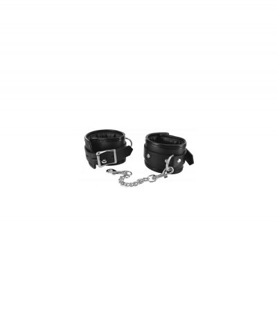 BLACK HANDCUFFS WITH CHAIN AND PADLOCKS - Imagen 4