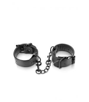 ADJUSTABLE BLACK HANDCUFFS WITH BUCKLE
