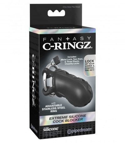 EXTREME SILICONE COCK BLOCKER BLACK - Imagen 2