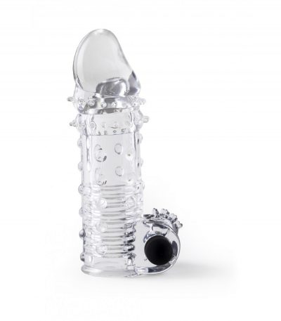 REALISTIC PENIS SHEATH S11 TRANSPARENT 15'5 CM W/ VIBRATION
